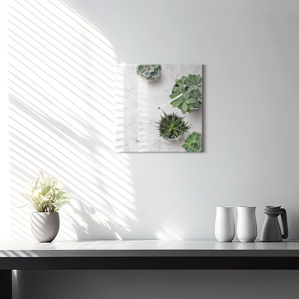 Pendule carrée en verre Plantes ornementales