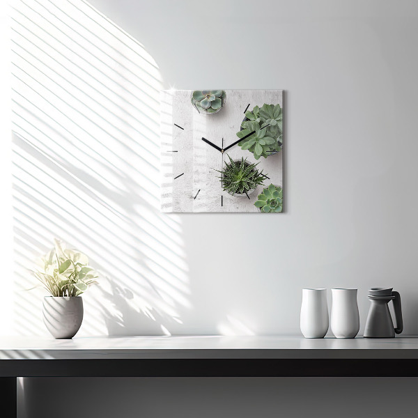 Pendule carrée en verre Plantes ornementales