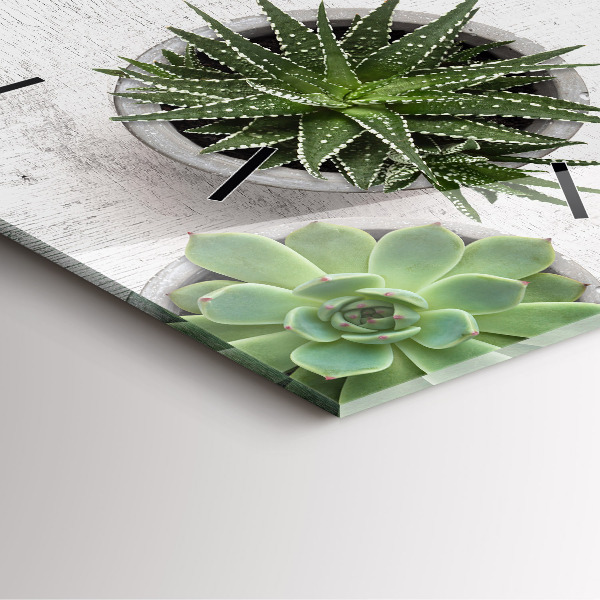 Pendule carrée en verre Plantes ornementales