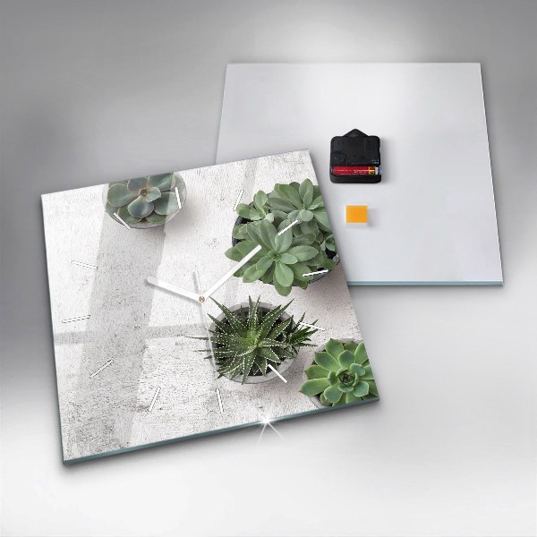 Pendule carrée en verre Plantes ornementales