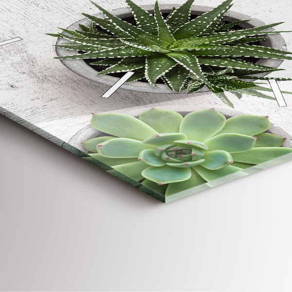 Pendule carrée en verre Plantes ornementales