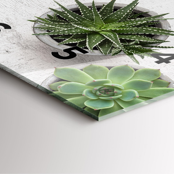 Pendule carrée en verre Plantes ornementales