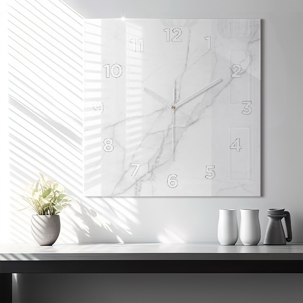 Pendule carrée en verre Marbre décoratif