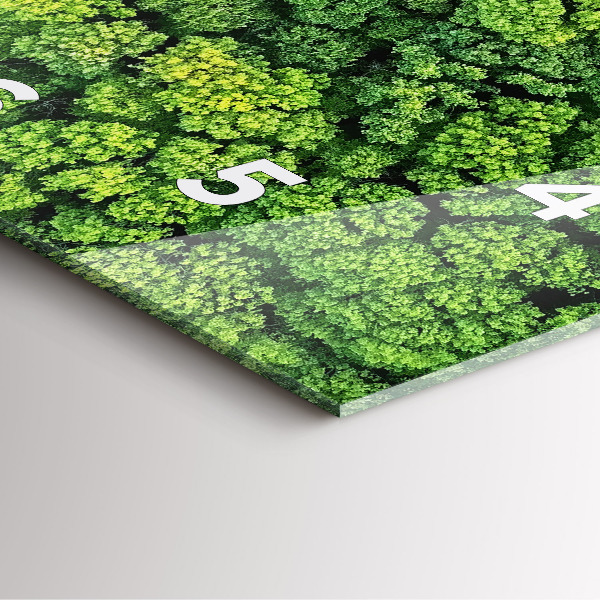 Pendule carrée en verre 'La forêt vue d''en haut'