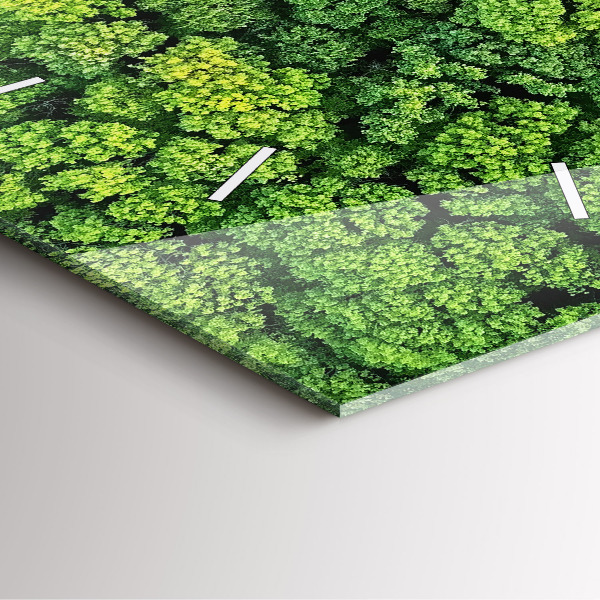 Pendule carrée en verre 'La forêt vue d''en haut'