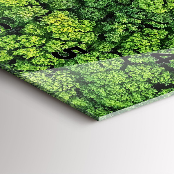 Pendule carrée en verre 'La forêt vue d''en haut'