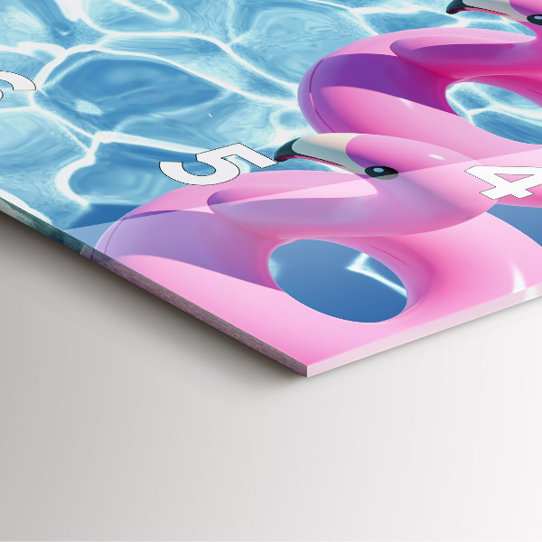 Pendule carrée en verre Pissenlits flamants roses