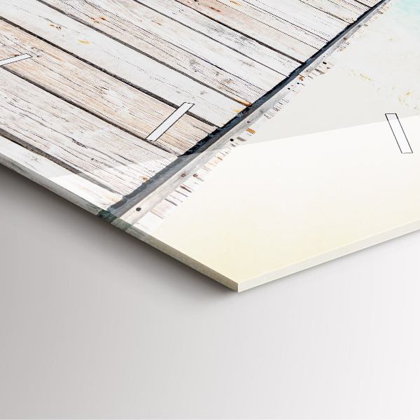 Pendule carrée en verre Île tropicale