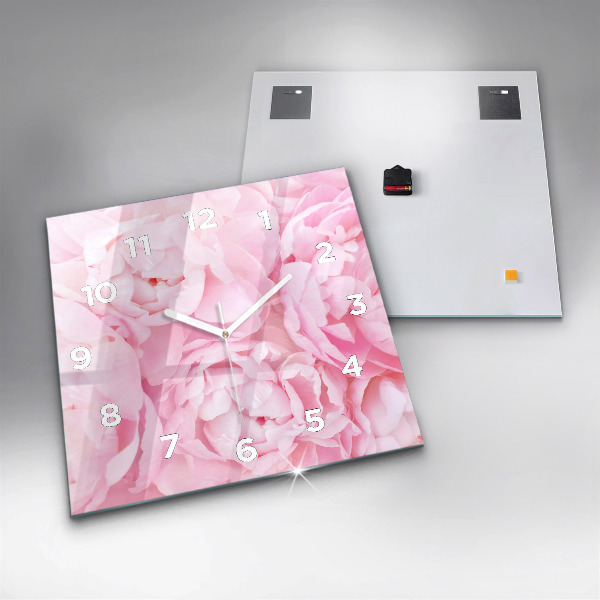 Pendule carrée en verre Fleurs en fleurs