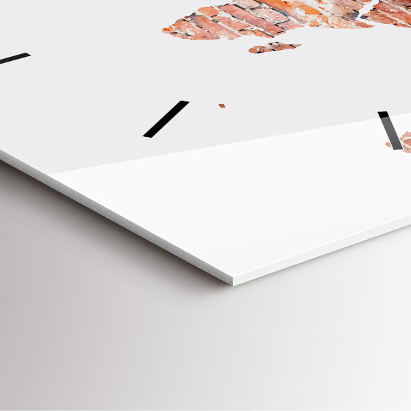 Horloge carrée en verre Vieille carte en briques