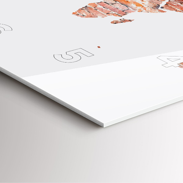 Horloge carrée en verre Vieille carte en briques