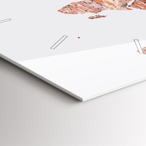 Horloge carrée en verre Vieille carte en briques