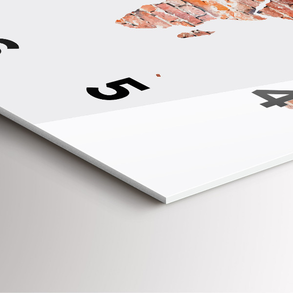 Horloge carrée en verre Vieille carte en briques