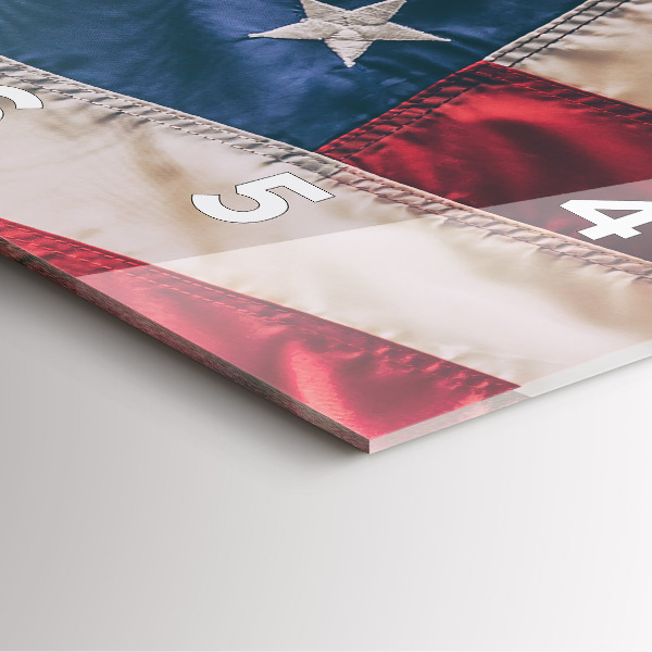 Horloge carrée en verre drapeau américain