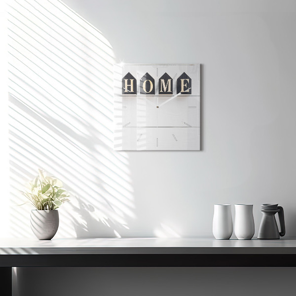 Horloge carrée en verre 'La maison de l''inscription'