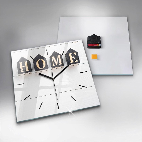 Horloge carrée en verre 'La maison de l''inscription'