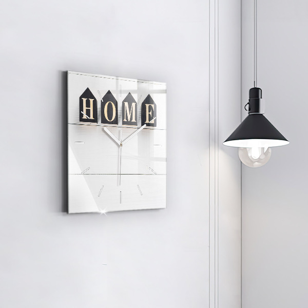 Horloge carrée en verre 'La maison de l''inscription'