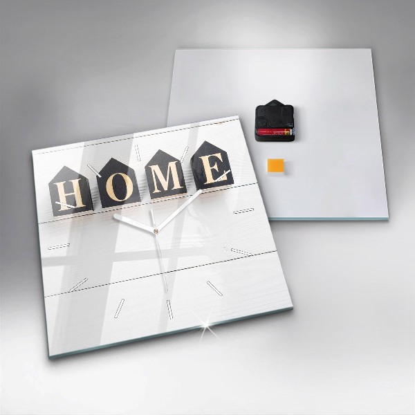 Horloge carrée en verre 'La maison de l''inscription'