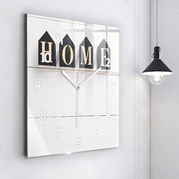 Horloge carrée en verre 'La maison de l''inscription'
