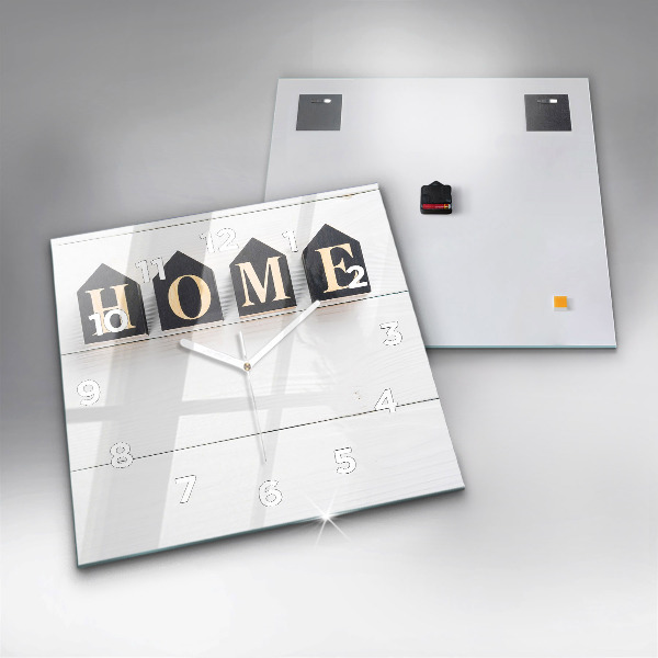 Horloge carrée en verre 'La maison de l''inscription'