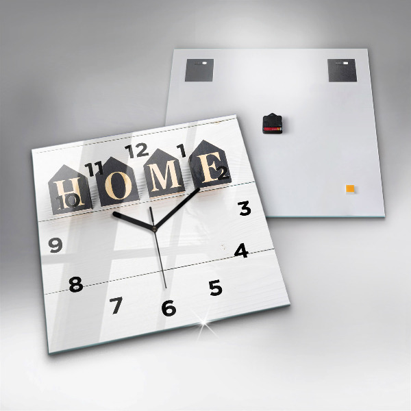 Horloge carrée en verre 'La maison de l''inscription'
