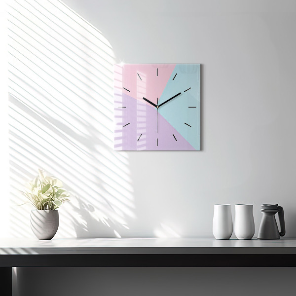 Horloge carrée en verre Motif pastel