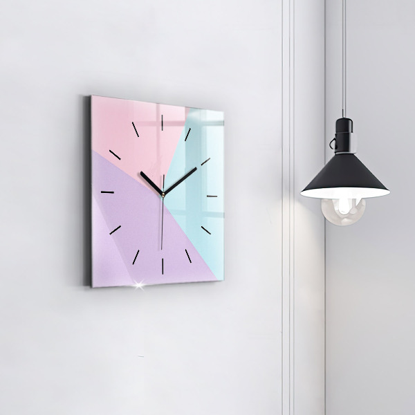 Horloge carrée en verre Motif pastel