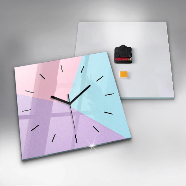 Horloge carrée en verre Motif pastel