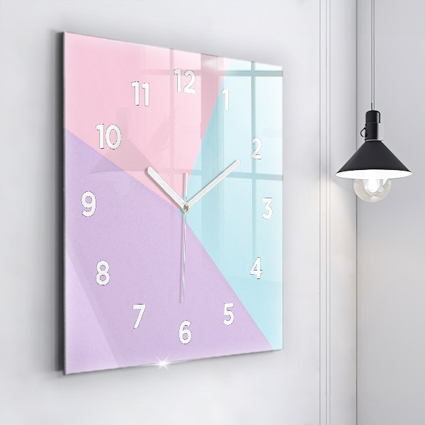Horloge carrée en verre Motif pastel