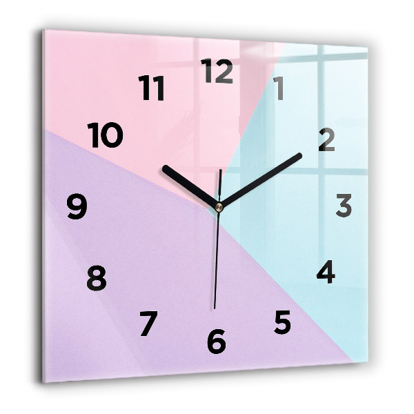 Horloge carrée en verre Motif pastel
