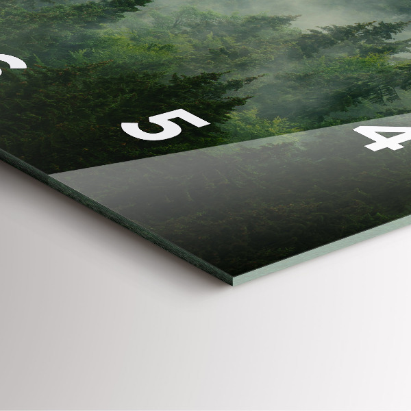 Horloge carrée en verre Forêt brumeuse