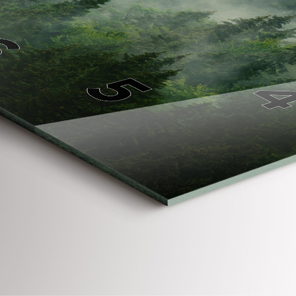 Horloge carrée en verre Forêt brumeuse