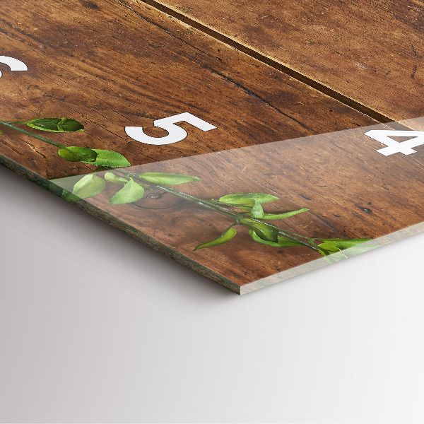 Horloge carrée en verre Bois rustique