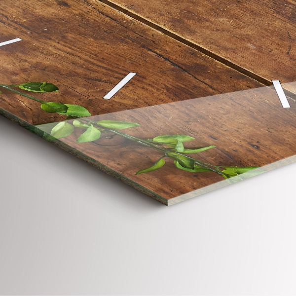 Horloge carrée en verre Bois rustique