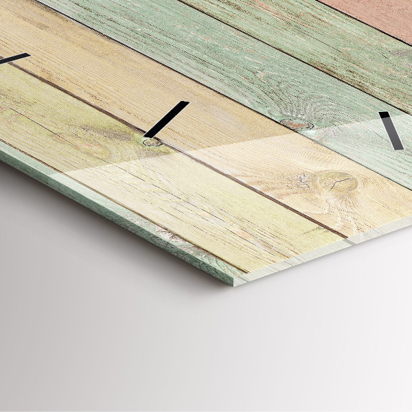 Horloge carrée en verre Des planches colorées