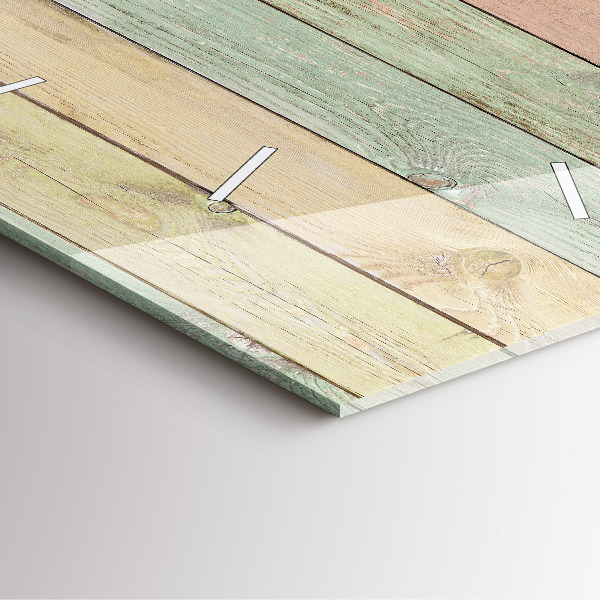 Horloge carrée en verre Des planches colorées