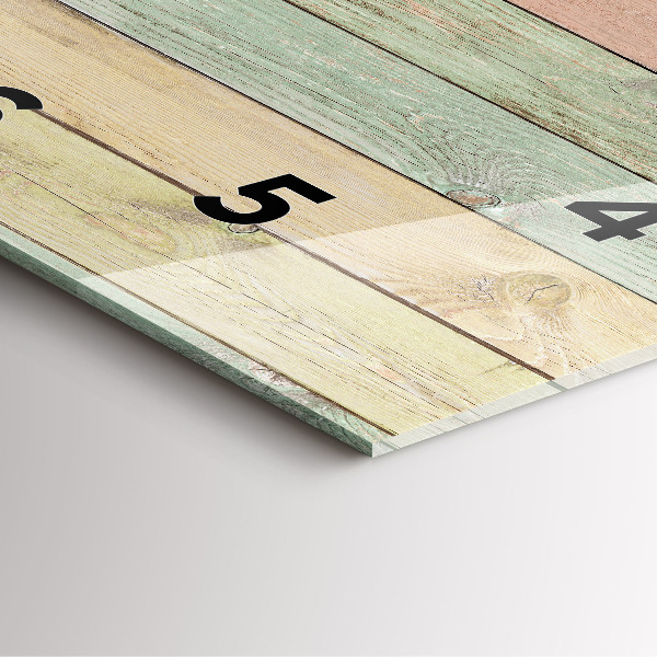 Horloge carrée en verre Des planches colorées