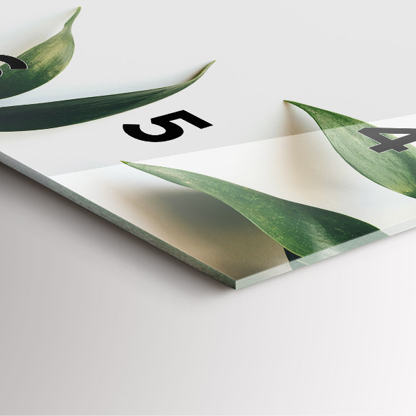 Horloge carrée en verre Cadre de feuille