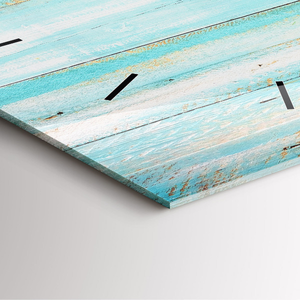 Horloge carrée en verre Tableaux bleus