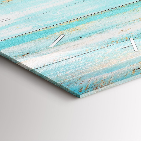 Horloge carrée en verre Tableaux bleus