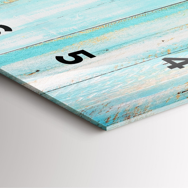 Horloge carrée en verre Tableaux bleus