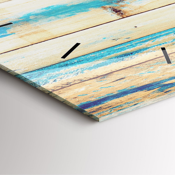 Horloge carrée en verre Bois rayé