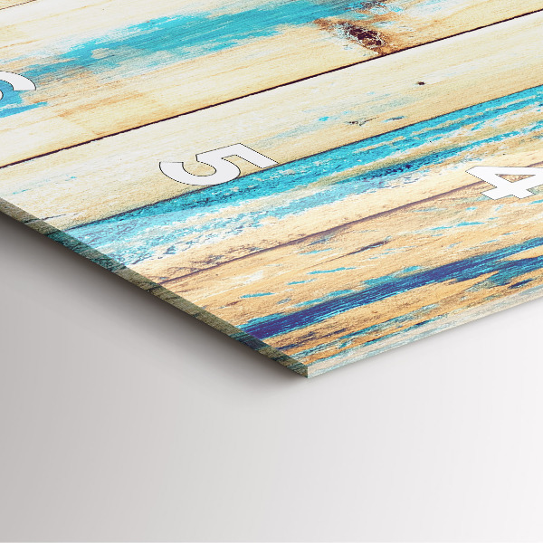 Horloge carrée en verre Bois rayé