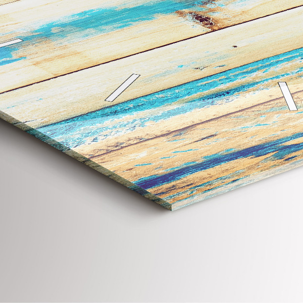 Horloge carrée en verre Bois rayé