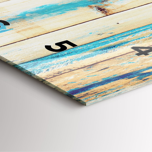 Horloge carrée en verre Bois rayé