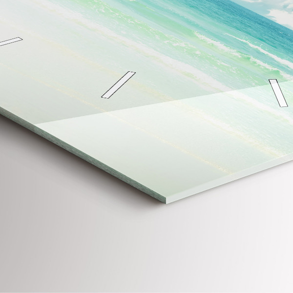 Horloge carrée en verre Paysage marin