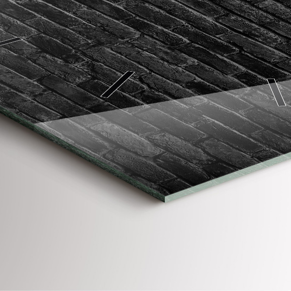 Horloge carrée en verre Mur de briques sombres