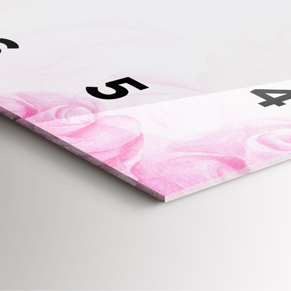 Horloge carrée en verre Roses abstraites