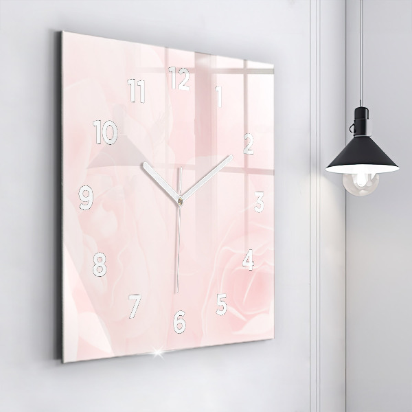 Horloge carrée en verre Roses en fleurs