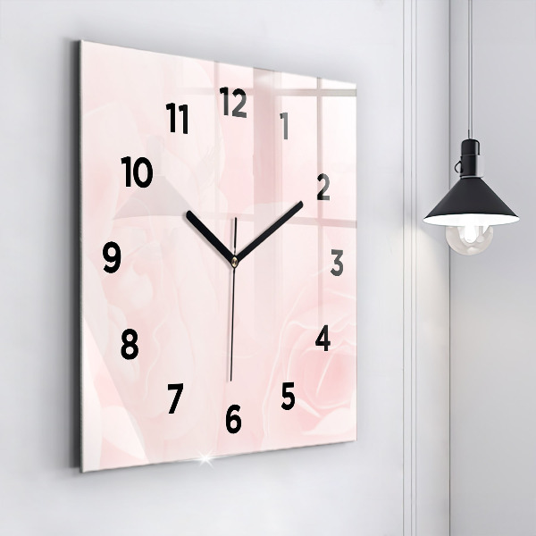 Horloge carrée en verre Roses en fleurs